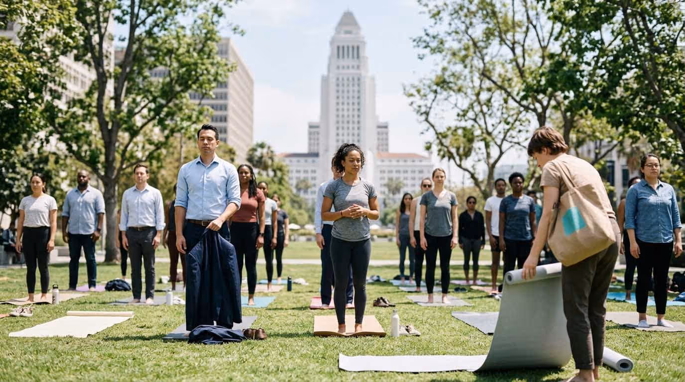 Grand Park's Wellness Break: Free Outdoor Yoga